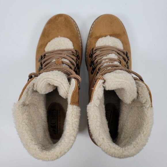 Cliffs By White Mountain Women's Brown Lace up Faux Fur Boots US Size 6.5M - Picture 5 of 8